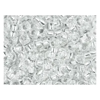 Miyuki 11/0 Round Seed Beads Crystal Silver Lined 24g Tube, Miyuki Code 001