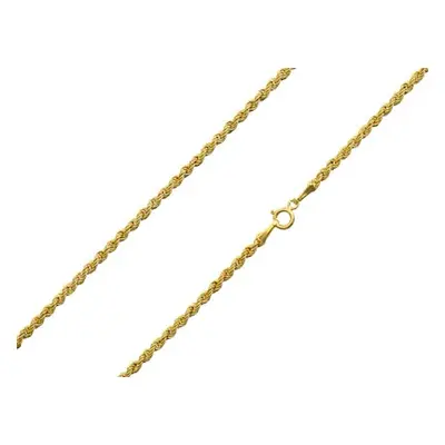 9ct Yellow Gold 2.0mm Hollow Rope Chain 18&quot;/45cm Hallmarked