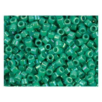 Miyuki 11/0 Delica Seed Beads Opaque Turquoise Ab 7.2g Tube, Miyuki Code Db166