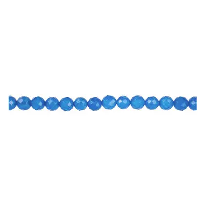 Dyed Blue Jade Faceted Semi Precious Round Beads 6mm, 16&quot;/40cm Strand