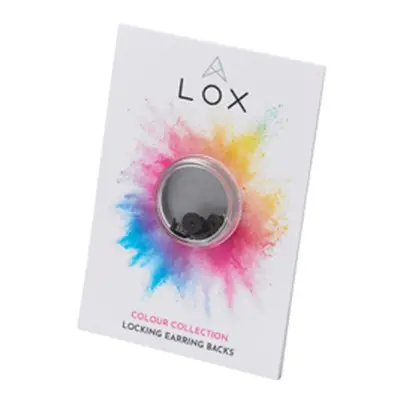 Lox Black Secure Earring Scrolls Pack of 4