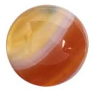 Carnelian Red And White Stripe Round Cabochon 6mm