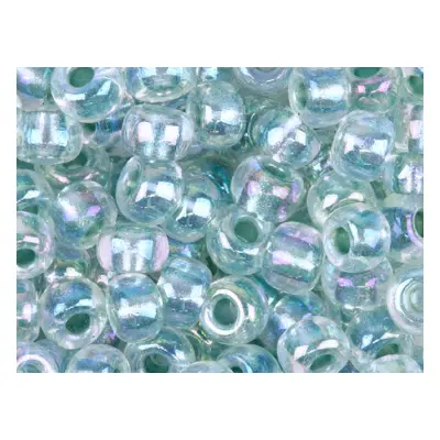 Miyuki 6/0 Round Seed Beads Sea Foam Lined Crystal Ab 20g Tube, Miyuki Code 263