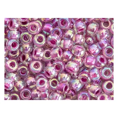 Miyuki 8/0 Round Seed Beads Seed Beads Raspberry Lined Crystal Ab 22g Tube, Miyuki Code 264