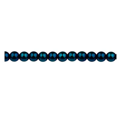 Electroplated Hematite Semi Precious Round Beads, Blue, 6mm, 15&quot;-15.5&quot; Strand