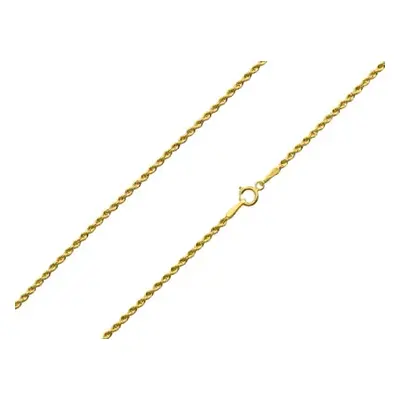 9ct Yellow Gold 1.6mm Hollow Rope Chain 16&quot;/40cm Hallmarked