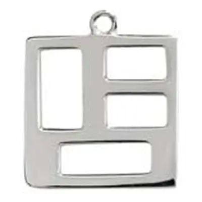 Sterling Silver Geometric Square Connector 15mm