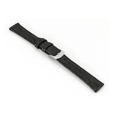 Black Italian Genuine Crocodile Leather Watch Strap 20mm