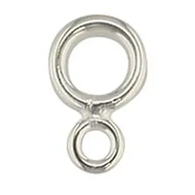 Sterling Silver Double Closed Jump Ring Pack of 10, Small Ring 2.6mm, Large Ring 4.5mm