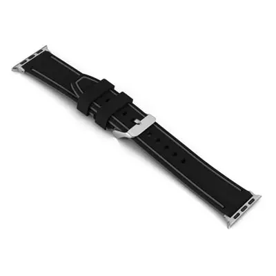 Black And Grey Dual Tone Silicone Strap For Apple Watch, Compatible With 38/40/41mm Models