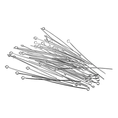 Silver Plated Eye Pins 50mm Pack of 50