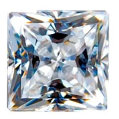 Preciosa Cubic Zirconia, Square Princess, 6 X 6mm, White