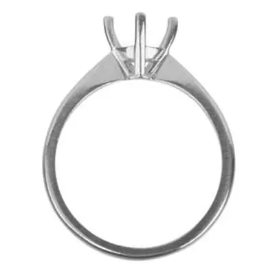 Argentium Round 4 Prong 6.0mm Ring 75pt Size M