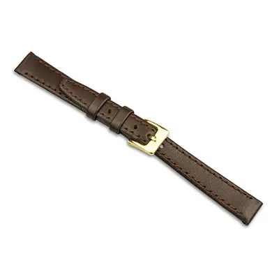 Brown Calf Stitched Watch Strap 22mm Genuine Leather