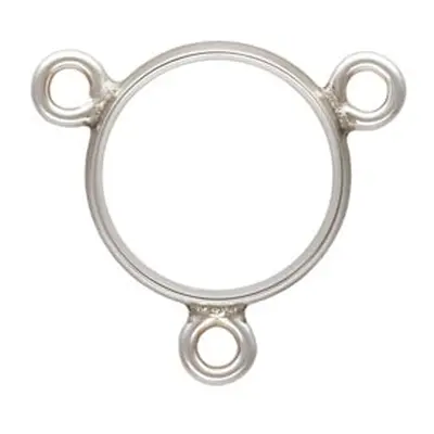 Sterling Silver 3 Way Bezel Setting Connector, 6mm