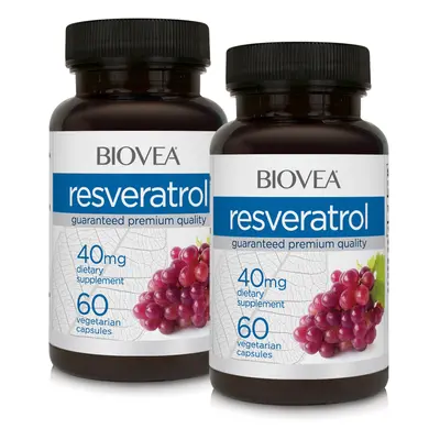 RESVERATROL 40mg 120 Capsules VALUE PACK