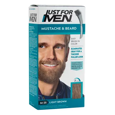 JUST FOR MEN MUSTACHE & BEARD BRUSH-IN COLOUR GEL (Light Brown)