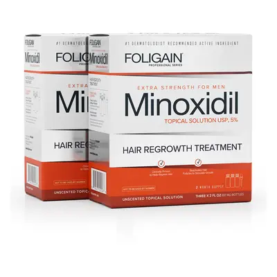 FOLIGAIN MINOXIDIL 5% HAIR REGROWTH TREATMENT For Men (12 fl oz) 360ml 6 Month Supply