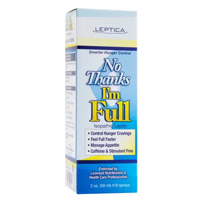 NO THANKS I'M FULL Leptin Spray (Appetite Suppressant) (2oz) 60ml