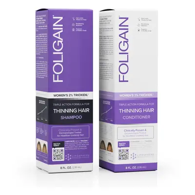 FOLIGAIN HAIR REGROWTH SHAMPOO For Women with 2% Trioxidil® (8oz) 236ml + FOLIGAIN HAIR REGROWTH