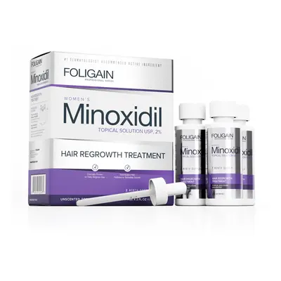 FOLIGAIN MINOXIDIL 2% HAIR REGROWTH TREATMENT For Women (6 fl oz) 180ml 3 Month Supply