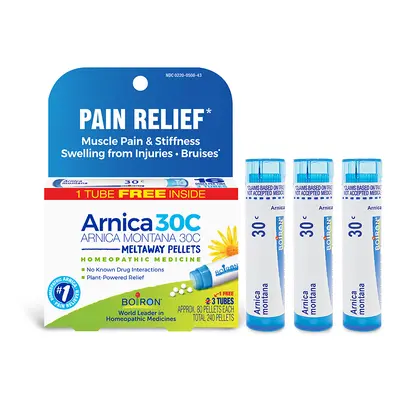 ARNICA MONTANA 30C PAIN RELIEF 3 Tubes (80 Pellets per Tube)