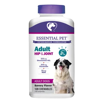 ADULT HIP & JOINT WITH GLUCOSAMINE 500mg & CHONDROITIN 200mg FOR DOGS (Ages 3+) (Savory Flavor) 