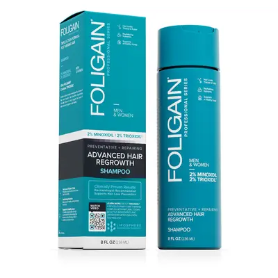 FOLIGAIN MINOXIDIL 2% ADVANCED HAIR REGROWTH SHAMPOO with 2% Trioxidil® (8oz) 240ml