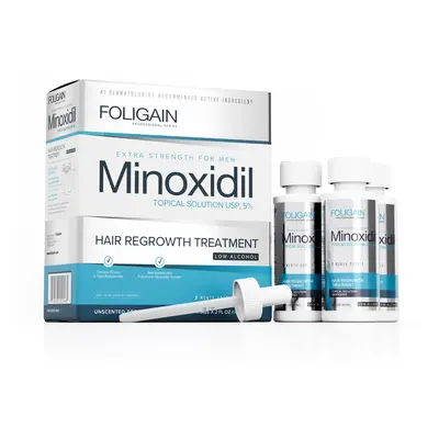 FOLIGAIN MINOXIDIL 5% HAIR REGROWTH TREATMENT For Men Gentle Formula (Low Alcohol) (6 fl oz) 180