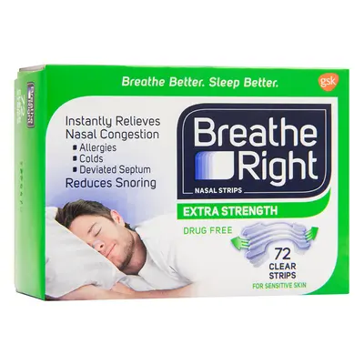 BREATHE RIGHT EXTRA STRENGTH NASAL STRIPS (Clear) 72 Strips