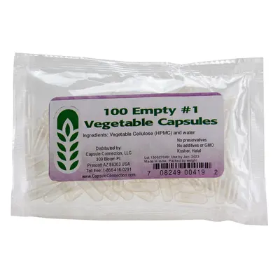 CLEAR EMPTY VEGETABLE CAPSULES (Size ""1"")