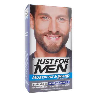 JUST FOR MEN MUSTACHE & BEARD BRUSH-IN COLOUR GEL (Medium-Dark Brown)