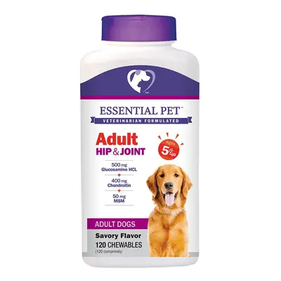 ADULT HIP & JOINT WITH GLUCOSAMINE 500mg & CHONDROITIN 400mg FOR DOGS (Ages 5+) (Savory Flavor) 