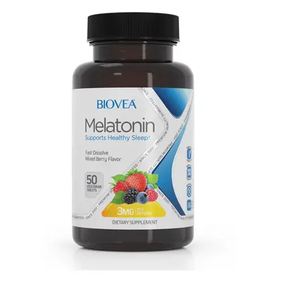 MELATONIN 3mg (Mixed Berry) 50 Vegetarian Tablets (Fast Dissolve)