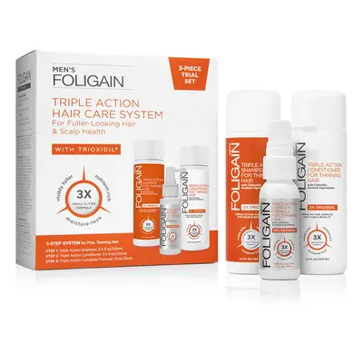 FOLIGAIN COMPLETE HAIR REGROWTH SYSTEM For Men with Trioxidil® (3-Piece Starter/Trial Set)