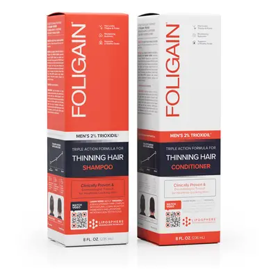 FOLIGAIN HAIR REGROWTH SHAMPOO For Men with 2% Trioxidil® (8oz) 236ml + FOLIGAIN HAIR REGROWTH C