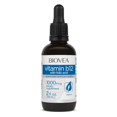 VITAMIN B12 (with Folic Acid) 1000mcg LIQUID DROPS (2 fl oz) 60ml