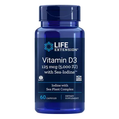 VITAMIN D3 125mcg (5""000 IU) with Sea-Iodine 60 Capsules