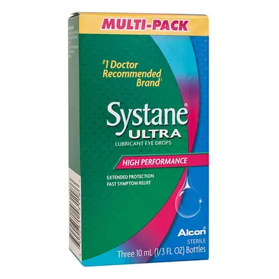 SYSTANE ULTRA LUBRICATING EYE DROPS Three 10ml Bottles