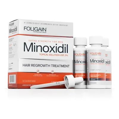 FOLIGAIN MINOXIDIL 5% HAIR REGROWTH TREATMENT For Men (6 fl oz) 180ml 3 Month Supply