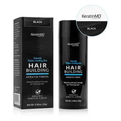 KeratinMD HAIR BUILDING FIBERS (Black) 60 Day Supply 28g