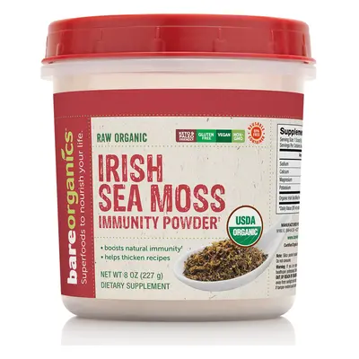 BareOrganics IRISH SEA MOSS IMMUNITY POWDER (Raw Organic) (8oz) 227g