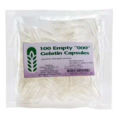 CLEAR EMPTY GELATIN CAPSULES (Size ""000"")