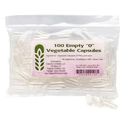 CLEAR EMPTY VEGETABLE CAPSULES (Size ""0"")