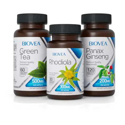 GINSENG (PANAX) + GREEN TEA + RHODIOLA ENERGY/MOOD VALUE PACK