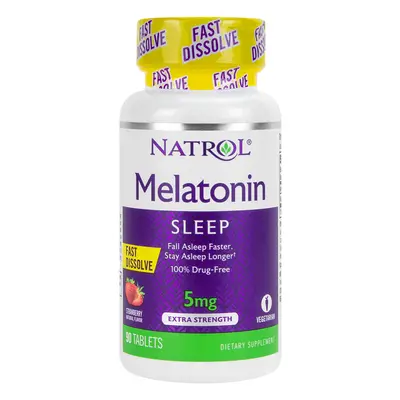 MELATONIN SLEEP 5mg (Extra Strength"" Fast Dissolve) (Strawberry) 90 Tablets