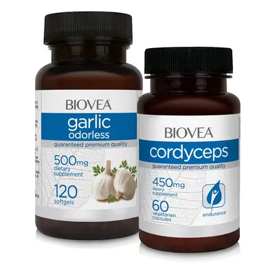 GARLIC (Odorless) 500mg + CORDYCEPS 450mg (Immune Support) VALUE PACK