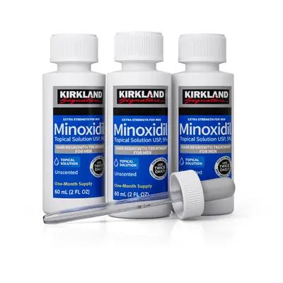 MINOXIDIL 5% FOR MEN 3 x 60ml Bottles (3 Month Supply) + FREE DROPPER APPLICATOR