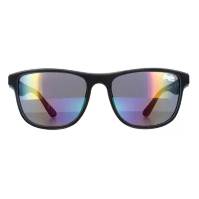 Superdry Sunglasses Rockstep 127 Matte Black Grey Purple Flash Mirror