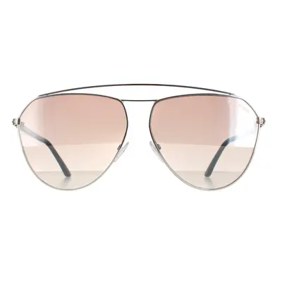 Tom Ford Sunglasses Binx FT0681 16G Silver Havana Brown Silver Gradient Mirror